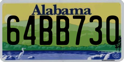 AL license plate 64BB730