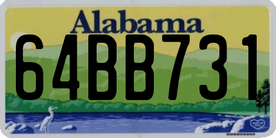 AL license plate 64BB731