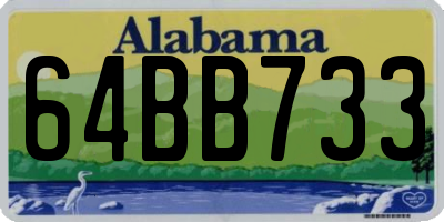AL license plate 64BB733