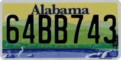AL license plate 64BB743