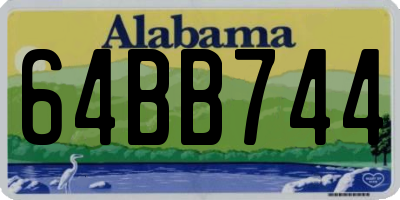 AL license plate 64BB744