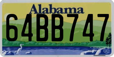 AL license plate 64BB747
