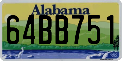 AL license plate 64BB751