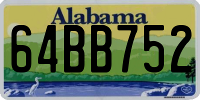 AL license plate 64BB752