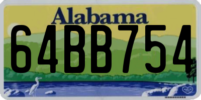 AL license plate 64BB754