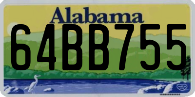 AL license plate 64BB755
