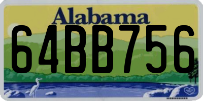AL license plate 64BB756