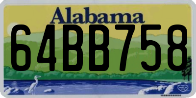 AL license plate 64BB758