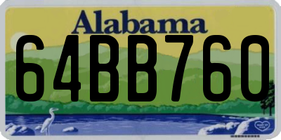 AL license plate 64BB760