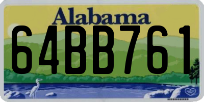 AL license plate 64BB761