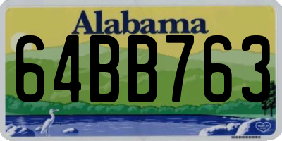 AL license plate 64BB763