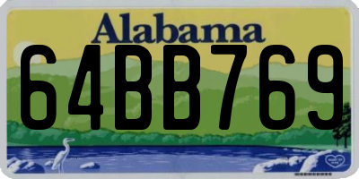 AL license plate 64BB769