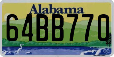 AL license plate 64BB770