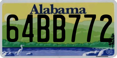 AL license plate 64BB772