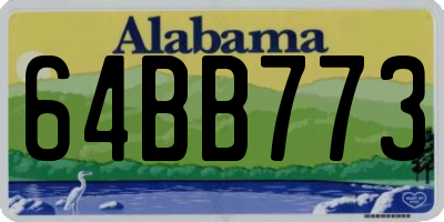 AL license plate 64BB773