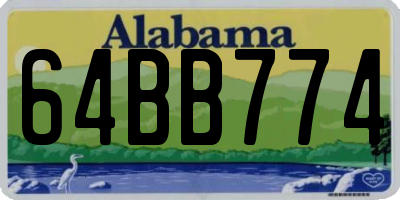 AL license plate 64BB774