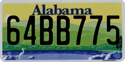 AL license plate 64BB775