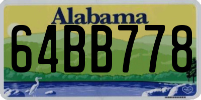 AL license plate 64BB778