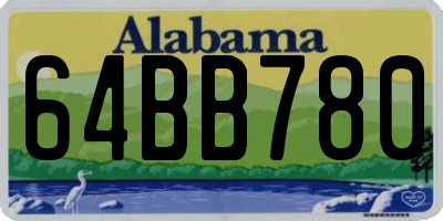 AL license plate 64BB780