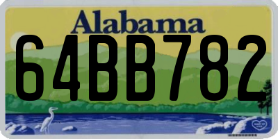 AL license plate 64BB782