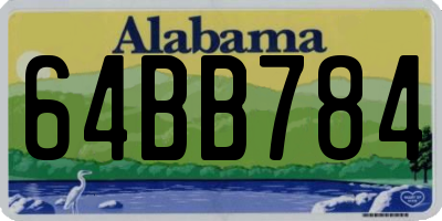 AL license plate 64BB784