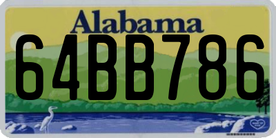 AL license plate 64BB786