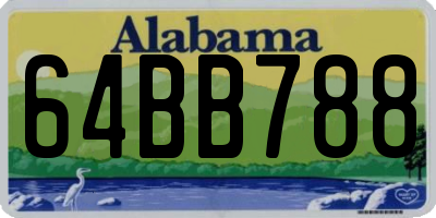 AL license plate 64BB788