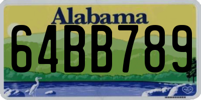 AL license plate 64BB789