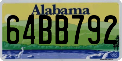 AL license plate 64BB792