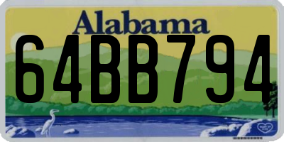 AL license plate 64BB794