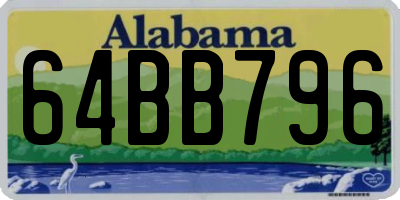 AL license plate 64BB796