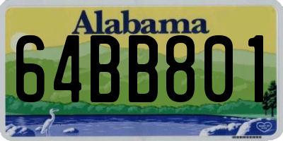 AL license plate 64BB801