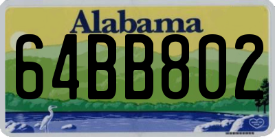 AL license plate 64BB802