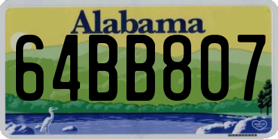 AL license plate 64BB807
