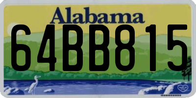 AL license plate 64BB815