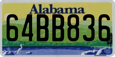 AL license plate 64BB836
