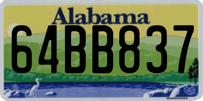 AL license plate 64BB837