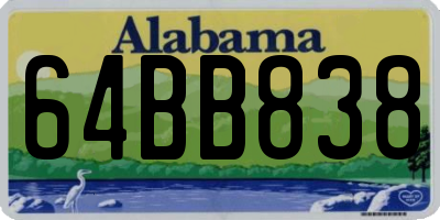 AL license plate 64BB838