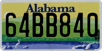 AL license plate 64BB840