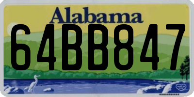 AL license plate 64BB847