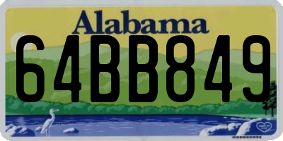 AL license plate 64BB849