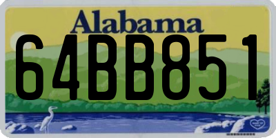 AL license plate 64BB851