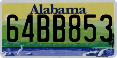AL license plate 64BB853