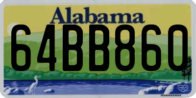 AL license plate 64BB860