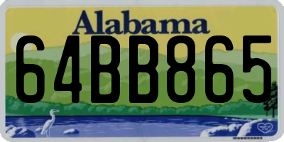 AL license plate 64BB865