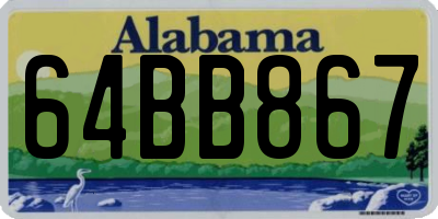 AL license plate 64BB867