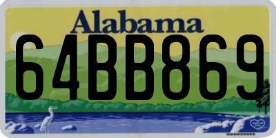AL license plate 64BB869