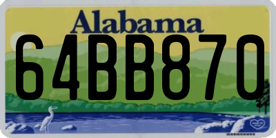AL license plate 64BB870