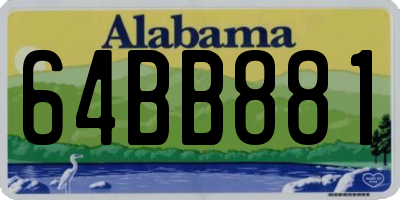 AL license plate 64BB881