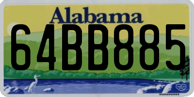AL license plate 64BB885